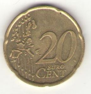 Германия, 20 евро центов 2002 год "Д" ― Антикварно-нумизматический центр "Пава" | интернет-магазин