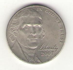 США, 5 центов 2007 год ― Антикварно-нумизматический центр "Пава" | интернет-магазин