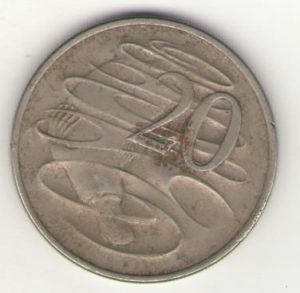 Австралия ,20 центов 1968 г. ― Антикварно-нумизматический центр "Пава" | интернет-магазин