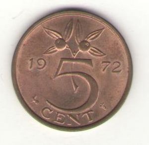 Нидерланды, 5 центов 1972 год ― Антикварно-нумизматический центр "Пава" | интернет-магазин