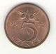 Нидерланды, 5 центов 1972 год