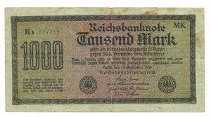 Германия, 1000 марок 1922 (БД) ― Антикварно-нумизматический центр "Пава" | интернет-магазин