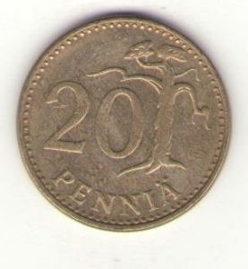 Финляндия, 20 пенни, 1985 год ― Антикварно-нумизматический центр "Пава" | интернет-магазин