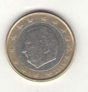 Бельгия, 1 евро, 1999 год ― Антикварно-нумизматический центр "Пава" | интернет-магазин