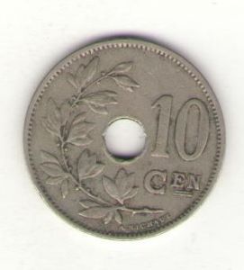 Бельгия 10 центов 1925 год ― Антикварно-нумизматический центр "Пава" | интернет-магазин