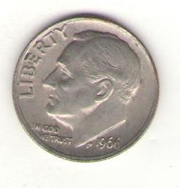 США 10 центов 1966  год ― Антикварно-нумизматический центр "Пава" | интернет-магазин