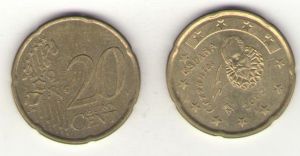 Испания, 20 евро центов 1999(2002,2006) г. ― Антикварно-нумизматический центр "Пава" | интернет-магазин