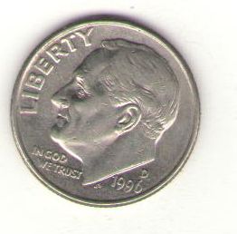 США 10 центов 1996  год ― Антикварно-нумизматический центр "Пава" | интернет-магазин
