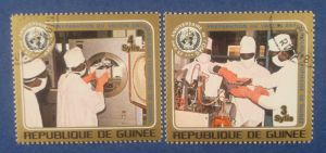 Гвинея, набор марок, 4 шт, изготовление вакцины (2), гашеные, в клеммташах ― Антикварно-нумизматический центр "Пава" | интернет-магазин