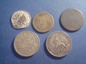 Европейский микс, монеты и жетон 5 шт